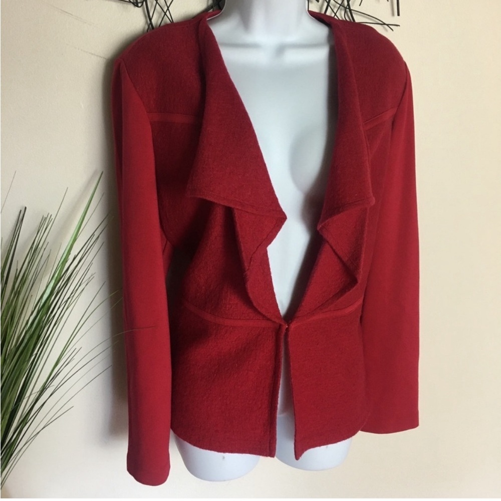 Chicos red large wool blazer